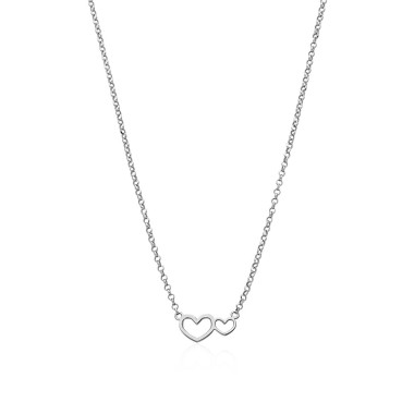 Collier Double Coeur Argent...