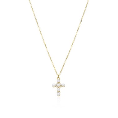 Collier Croix Pearls &...