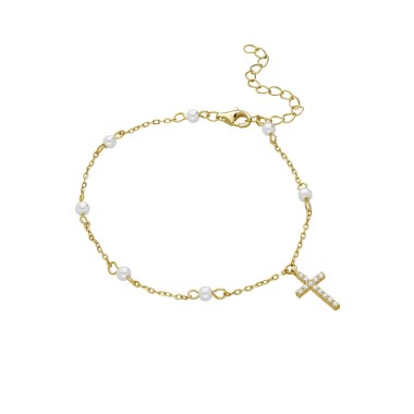 Bracelet Croix Perles...