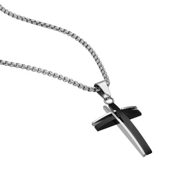 Collar Cruz Black Doble...