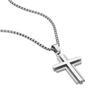 Collier Croix Double Design...