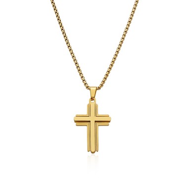 Collier Croix Double Design...