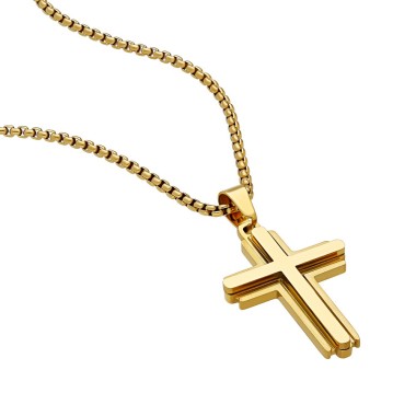 Collier Croix Double Design...